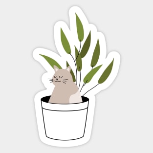 Cat in Pot Sticker